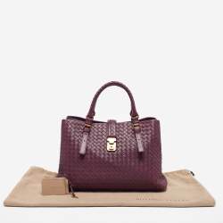 Pre Owned حقيبة يد توتس بوتيغا فينيتا روما لافورازيوني جلد انترشياتو بني متوسطة إصدار محدود