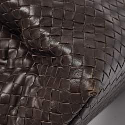 Bottega Veneta Dark Brown Intrecciato Leather Medium Roma Tote