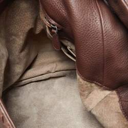 Pre Owned حقيبة هوبو بوتيغا فينيتا بيسبول جلد كيرفو أزرق كبيرة