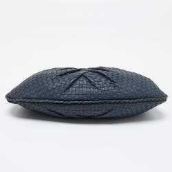 Pre Owned Bottega Veneta Blue Intrecciato Leather Large Veneta Hobo