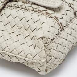 Pre Owned Bottega Veneta Cream Intrecciato Leather Vivo Cervo Satchel