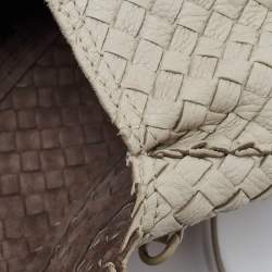 Pre Owned Bottega Veneta Cream Intrecciato Leather Vivo Cervo Satchel