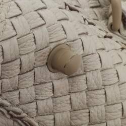 Pre Owned Bottega Veneta Cream Intrecciato Leather Vivo Cervo Satchel