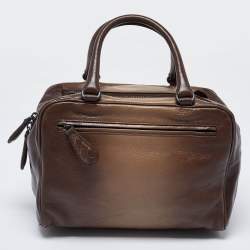 Bottega Veneta Brown Ombre Leather Brera Bowler Bag