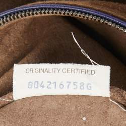 Pre Owned حقيبة هوبو بوتيغا فينيتا جلد إنترشياتو أزرق صغيرة