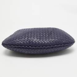 Pre Owned حقيبة هوبو بوتيغا فينيتا جلد إنترشياتو أزرق صغيرة