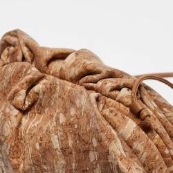 Pre Owned حقيبة بوتيغا فينيتا ميني ذا باوتش جلد بيج