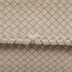 Pre Owned Bottega Veneta Grey Intrecciato Leather Small Olimpia Shoulder Bag