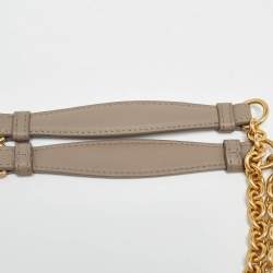 Pre Owned Bottega Veneta Grey Intrecciato Leather Small Olimpia Shoulder Bag