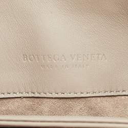 Pre Owned Bottega Veneta Grey Intrecciato Leather Small Olimpia Shoulder Bag