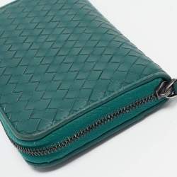 Bottega Veneta Dark Green Intrecciato Leather Continental Wallet