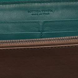 Bottega Veneta Dark Green Intrecciato Leather Continental Wallet