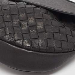 Pre Owned Bottega Veneta Black Intrecciato Leather Belt Bag