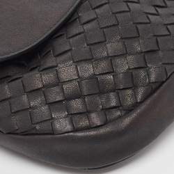 Pre Owned Bottega Veneta Black Intrecciato Leather Belt Bag