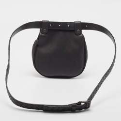 Pre Owned Bottega Veneta Black Intrecciato Leather Belt Bag