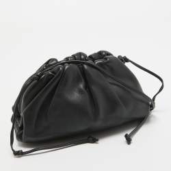 Pre Owned Bottega Veneta Black Leather Mini The Pouch Bag