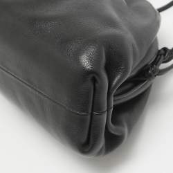 Pre Owned Bottega Veneta Black Leather Mini The Pouch Bag