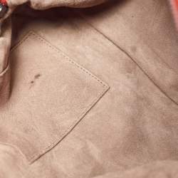 Pre Owned Bottega Veneta Orange Intrecciato Leather Nodini Crossbody Bag