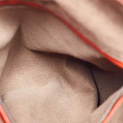 Pre Owned Bottega Veneta Orange Intrecciato Leather Nodini Crossbody Bag