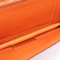 Pre Owned Bottega Veneta Orange Ostrich Leather BV Classic Shoulder Bag