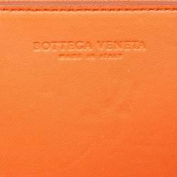 Pre Owned Bottega Veneta Orange Ostrich Leather BV Classic Shoulder Bag