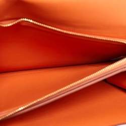 Pre Owned Bottega Veneta Orange Ostrich Leather BV Classic Shoulder Bag