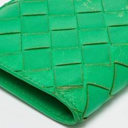 Bottega Veneta Green Intrecciato Leather Bifold Wallet