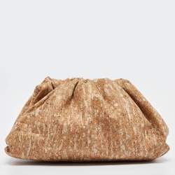 Bottega Veneta Beige Leather The Cork Pouch Clutch