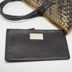 Pre Owned حقيبة يد توتس بوتيغا فينيتا كابات جلد انترشياتو بيج لامع