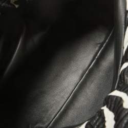Pre Owned Bottega Veneta Black/White Zebra Print Leather The Chain Pouch Bag
