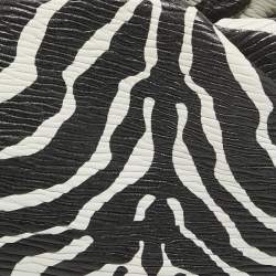 Pre Owned Bottega Veneta Black/White Zebra Print Leather The Chain Pouch Bag