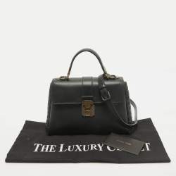 Bottega Veneta Black Leather Small Piazza Top handle Bag