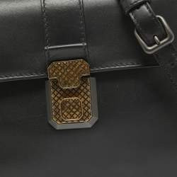 Bottega Veneta Black Leather Small Piazza Top handle Bag