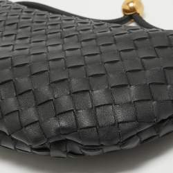 Pre Owned Bottega Veneta Black Intrecciato Leather Medium Turn Pouch