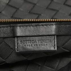 Pre Owned Bottega Veneta Black Intrecciato Leather Medium Turn Pouch