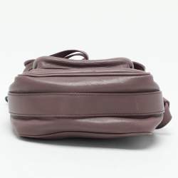 Pre Owned حقيبة كتف بوتيغا فينيتا إنتريشياتو جلد بلون بنفسجي مائل للبيج مع غطاء