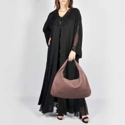 Pre Owned Bottega Veneta Old Rose Intrecciato Leather Veneta Hobo