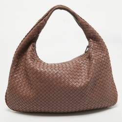 Pre Owned Bottega Veneta Old Rose Intrecciato Leather Veneta Hobo