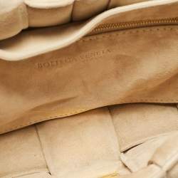 Pre Owned Bottega Veneta Beige Suede Padded Cassette Shoulder Bag