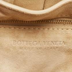 Pre Owned Bottega Veneta Beige Suede Padded Cassette Shoulder Bag