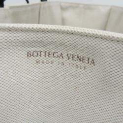 Bottega Off-White/Black Canvas and Leather Veneta Medium Arco Tote Bag