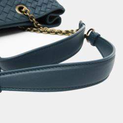 Bottega Veneta Dark green Intrecciato Leather Chain Tote Bag