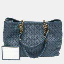 Bottega Veneta Dark green Intrecciato Leather Chain Tote Bag