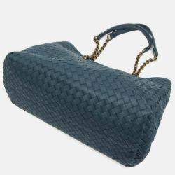 Bottega Veneta Dark green Intrecciato Leather Chain Tote Bag