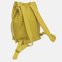 Bottega Veneta Yellow Intrecciato Leather Backpack