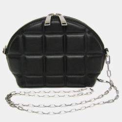 Bottega Veneta Black Padded Nappa Mini Half Moon Top Handle Bag 