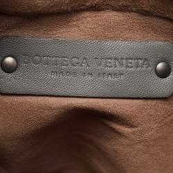 Pre Owned Bottega Veneta Grey Intrecciato Leather Nodini Double Zip Crossbody Bag