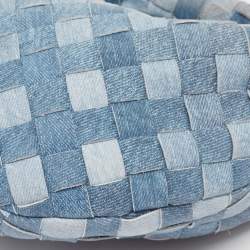 مملوكة مسبقًا Bottega Veneta Blue Denim Effect Intrecciato Leather Mini Jodie Hobo
