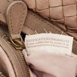 Pre Owned Bottega Veneta Beige Intrecciato Leather Boston Bag