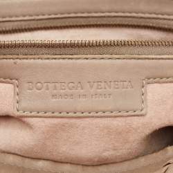 Pre Owned Bottega Veneta Beige Intrecciato Leather Boston Bag